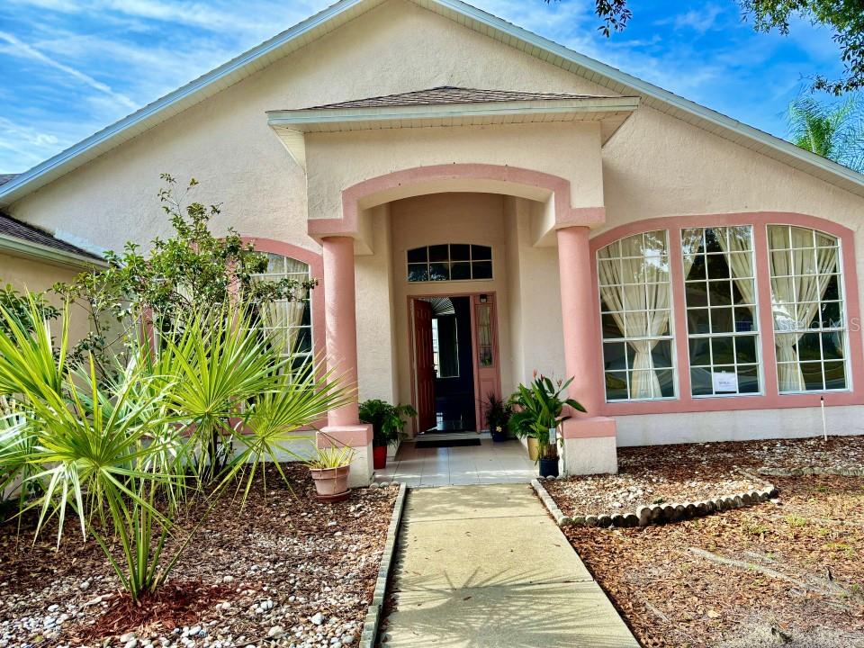 a front view of a house