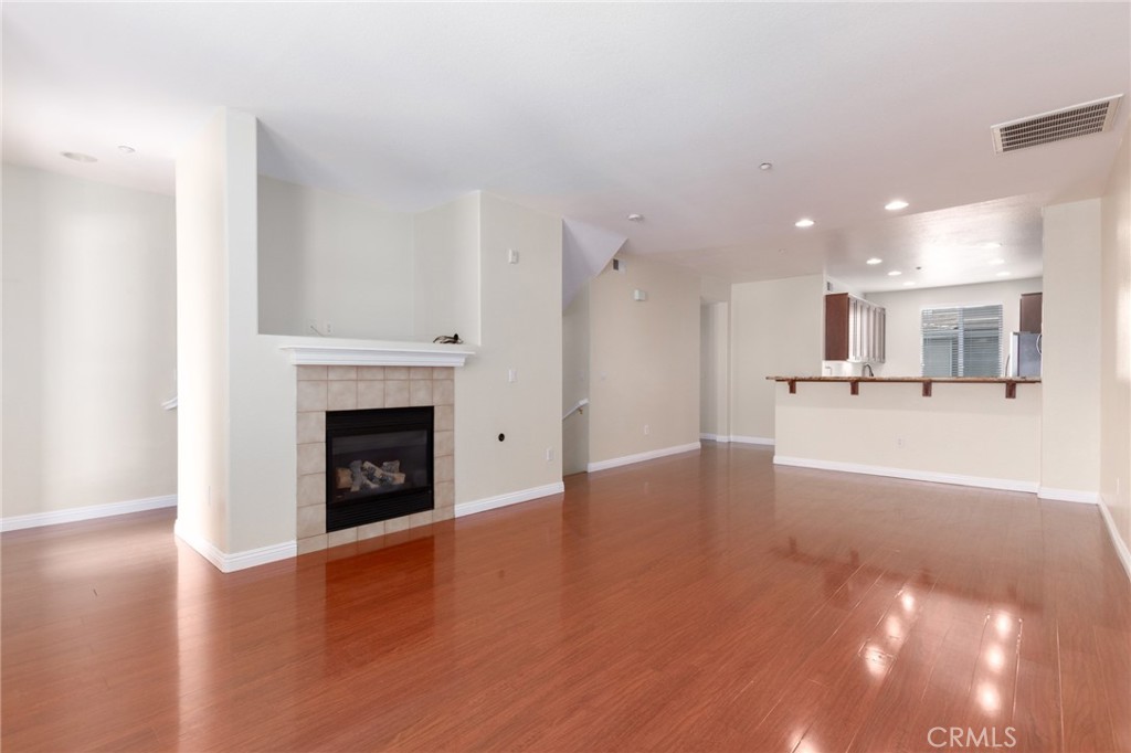 a view of a livingroom with a fireplace