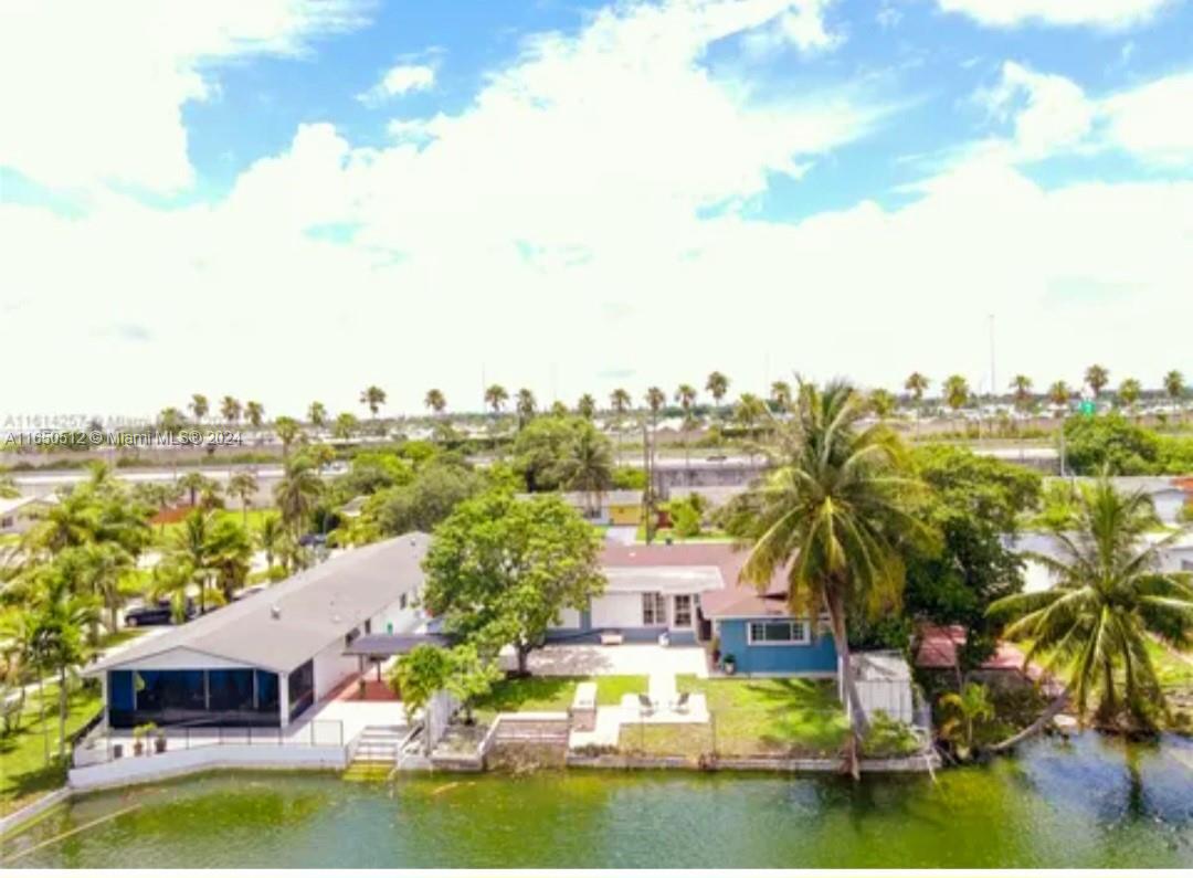 a view of a lake with houses