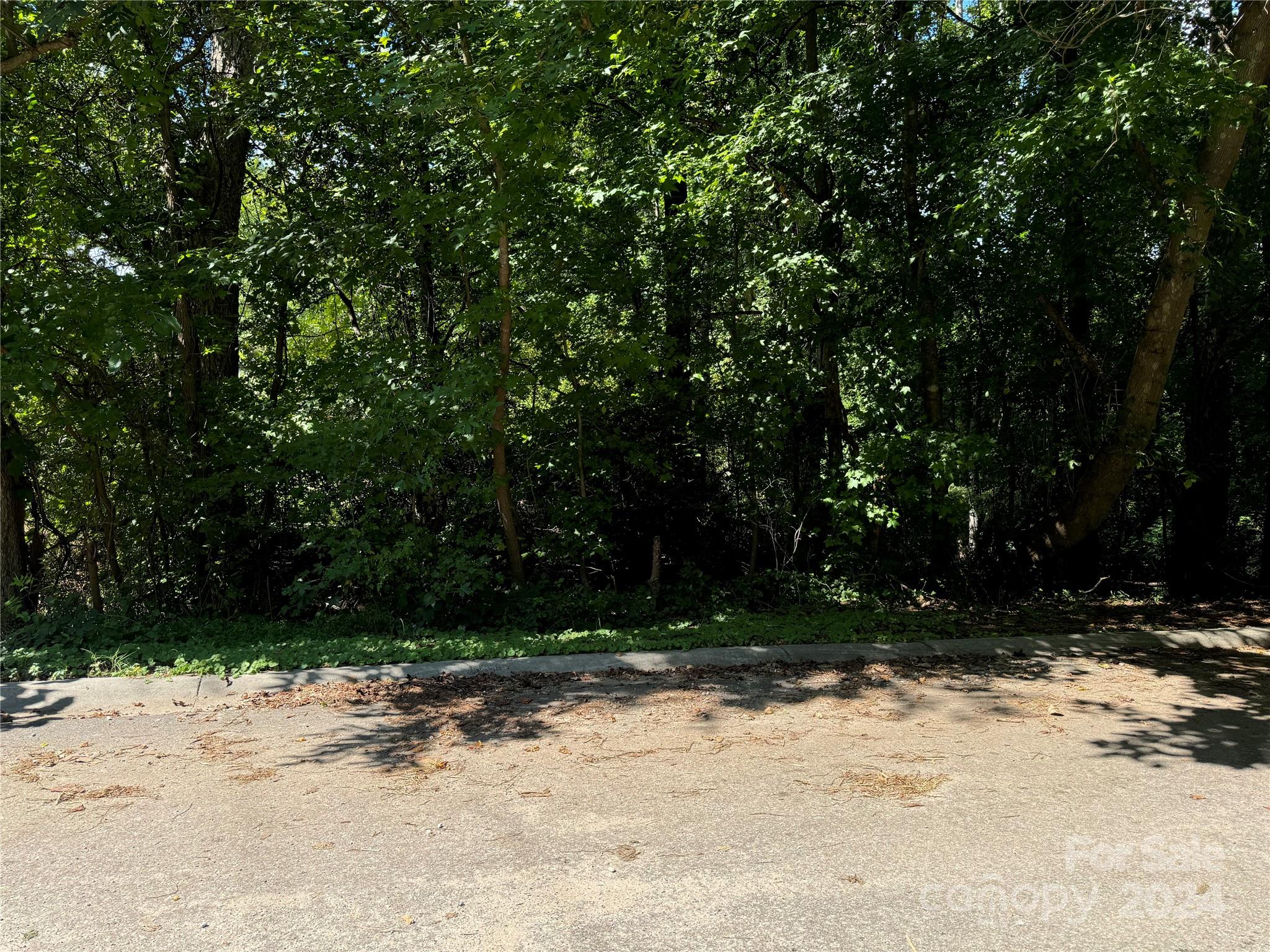 a view of wooden fence and trees