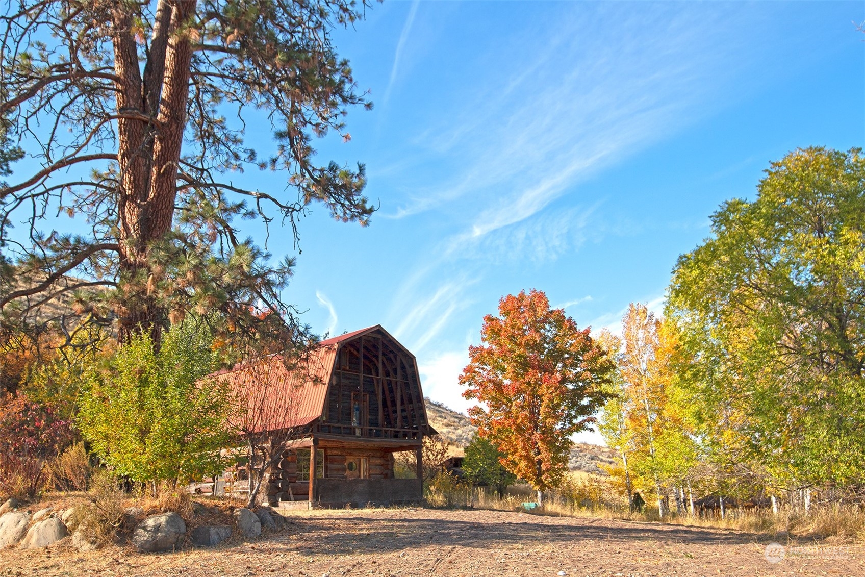 a view of a yard in front of the house