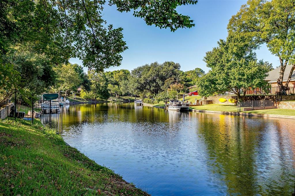 a view of a lake with houses