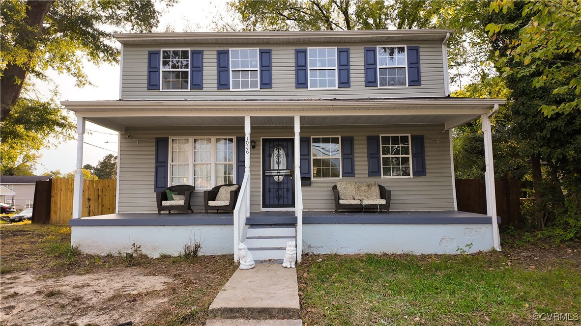 View of front facade featuring a porch