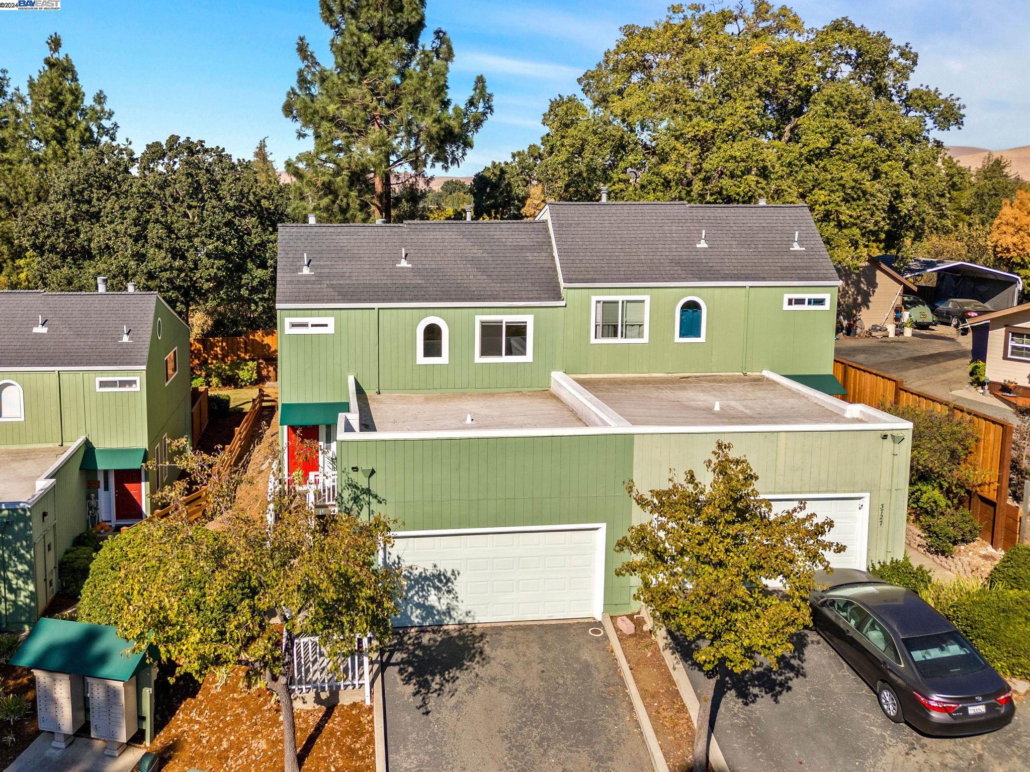 an aerial view of a house