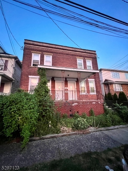 a brick building with a large windows