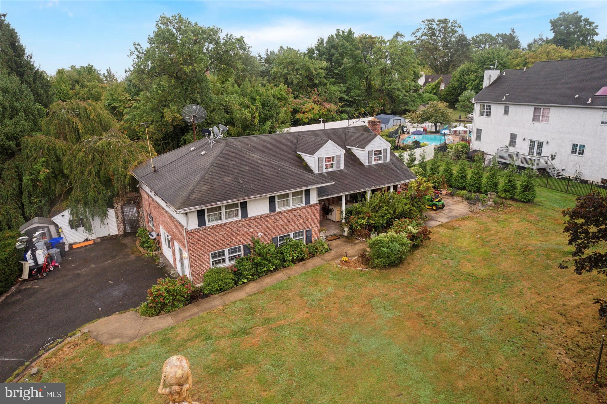 an aerial view of a house