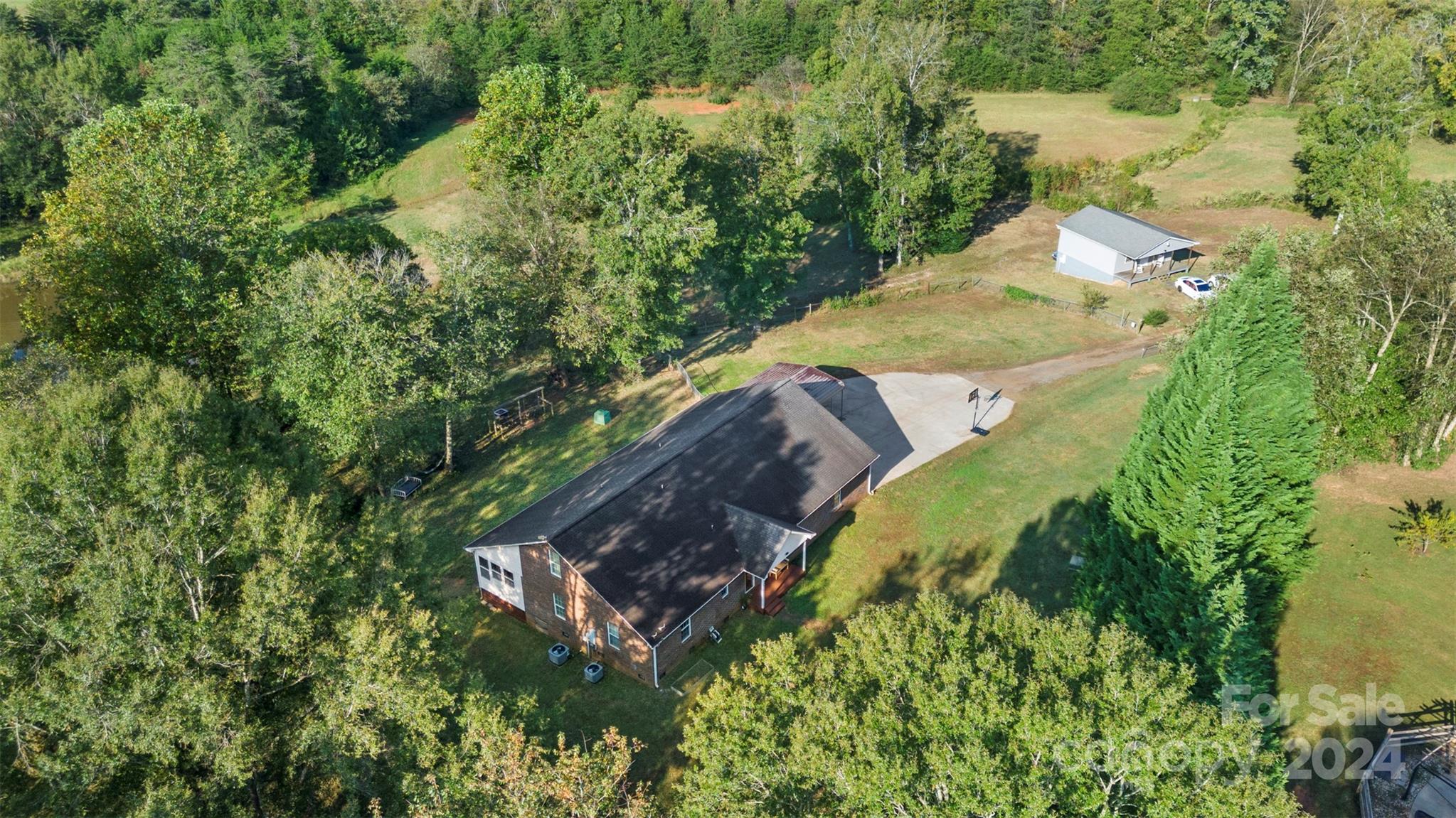 an aerial view of a house