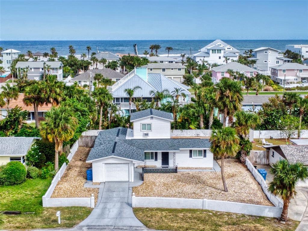 an aerial view of a house