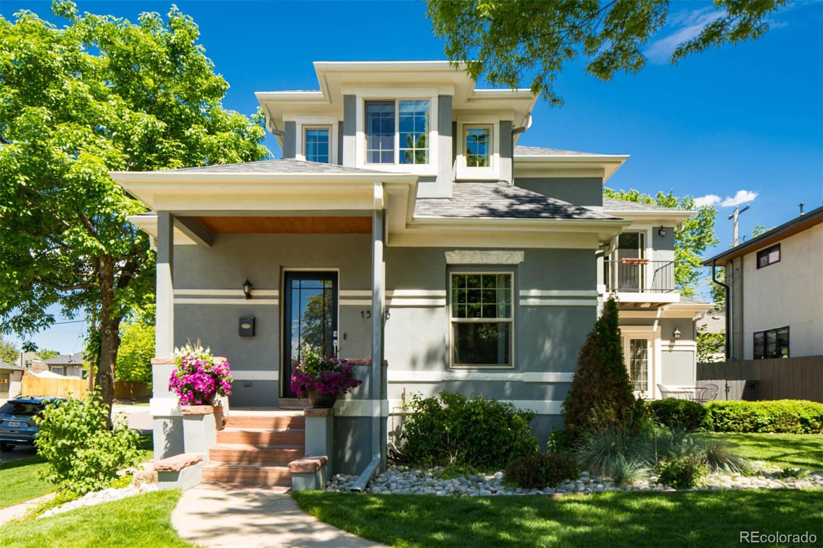 a front view of a house with porch