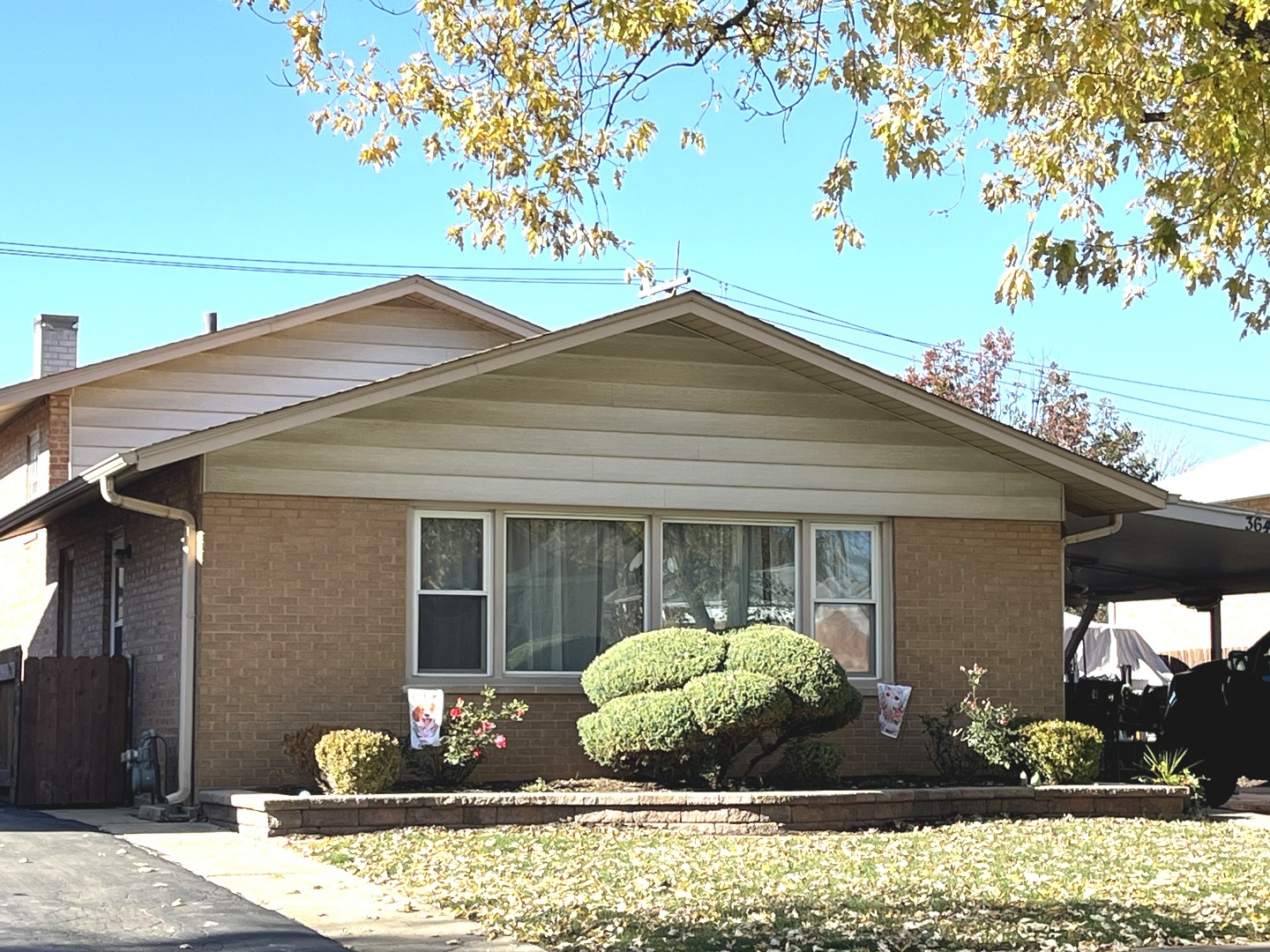 a front view of a house