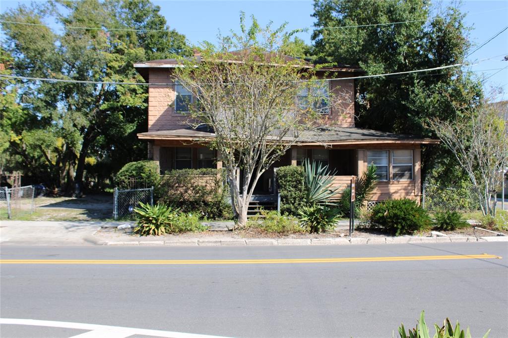 front view of a house with a street