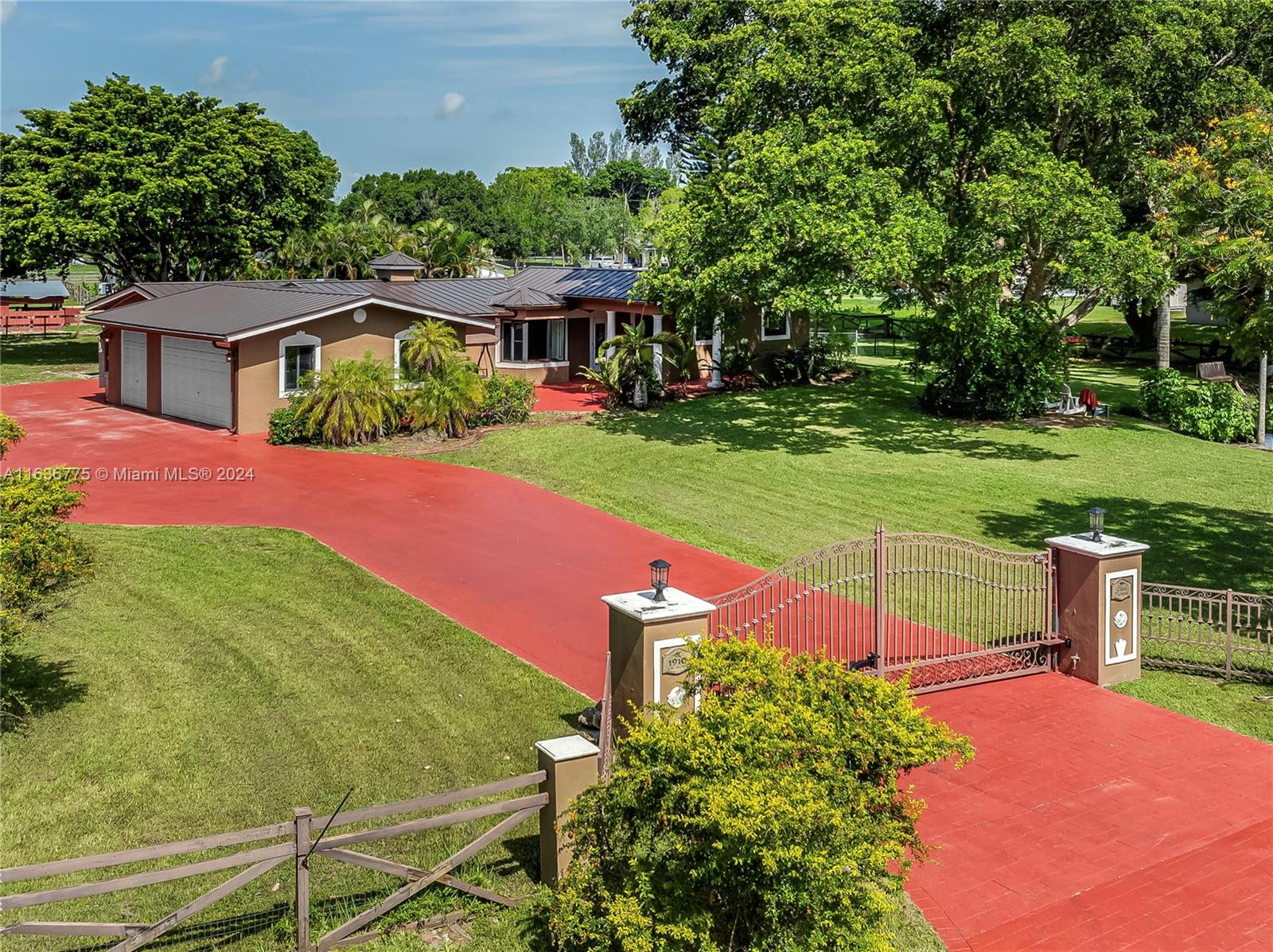 an outdoor space with garden view