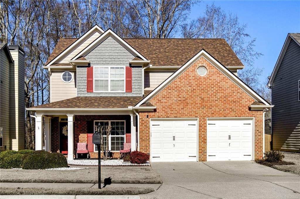 front view of a house with a porch