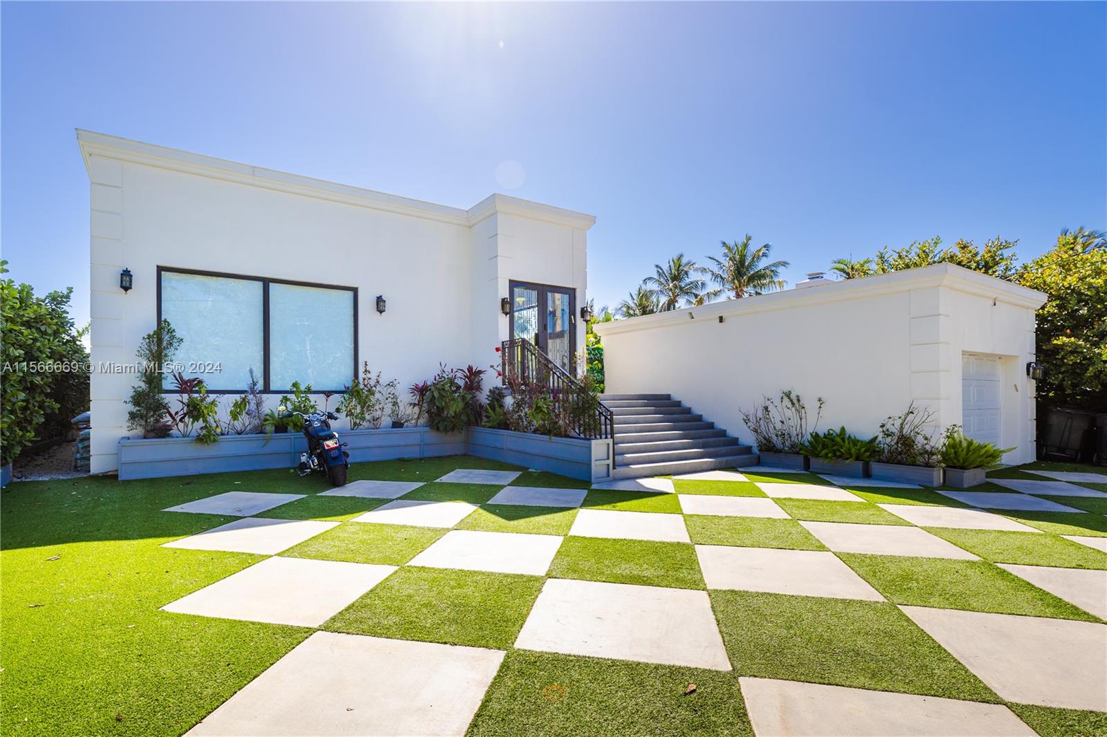 a view of swimming pool with seating space