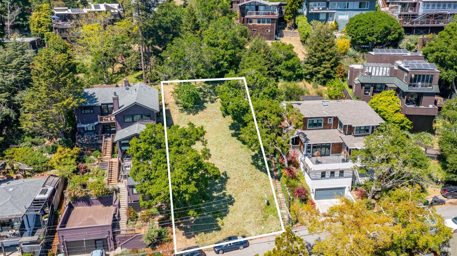 an aerial view of multiple house