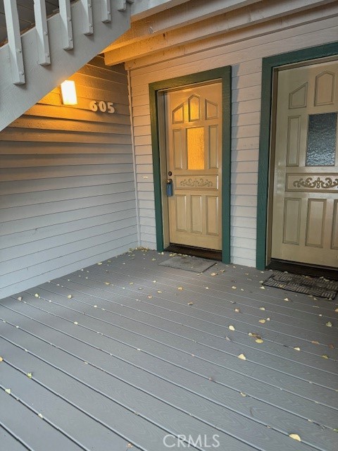 a view of front door of house