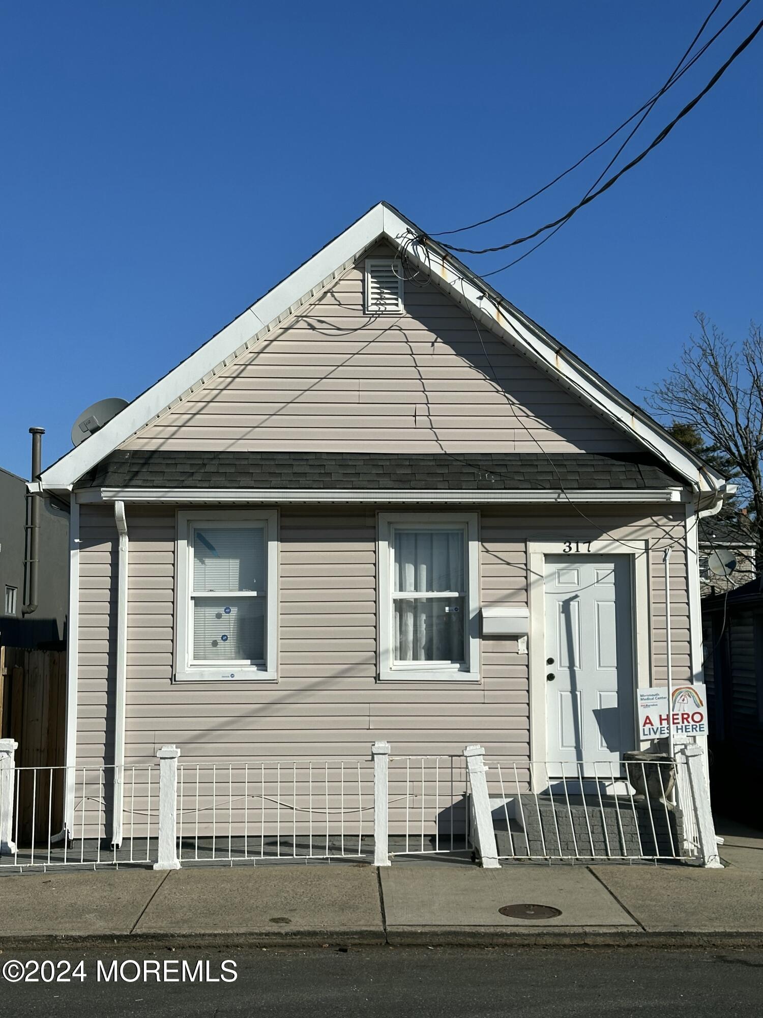 a front view of a house