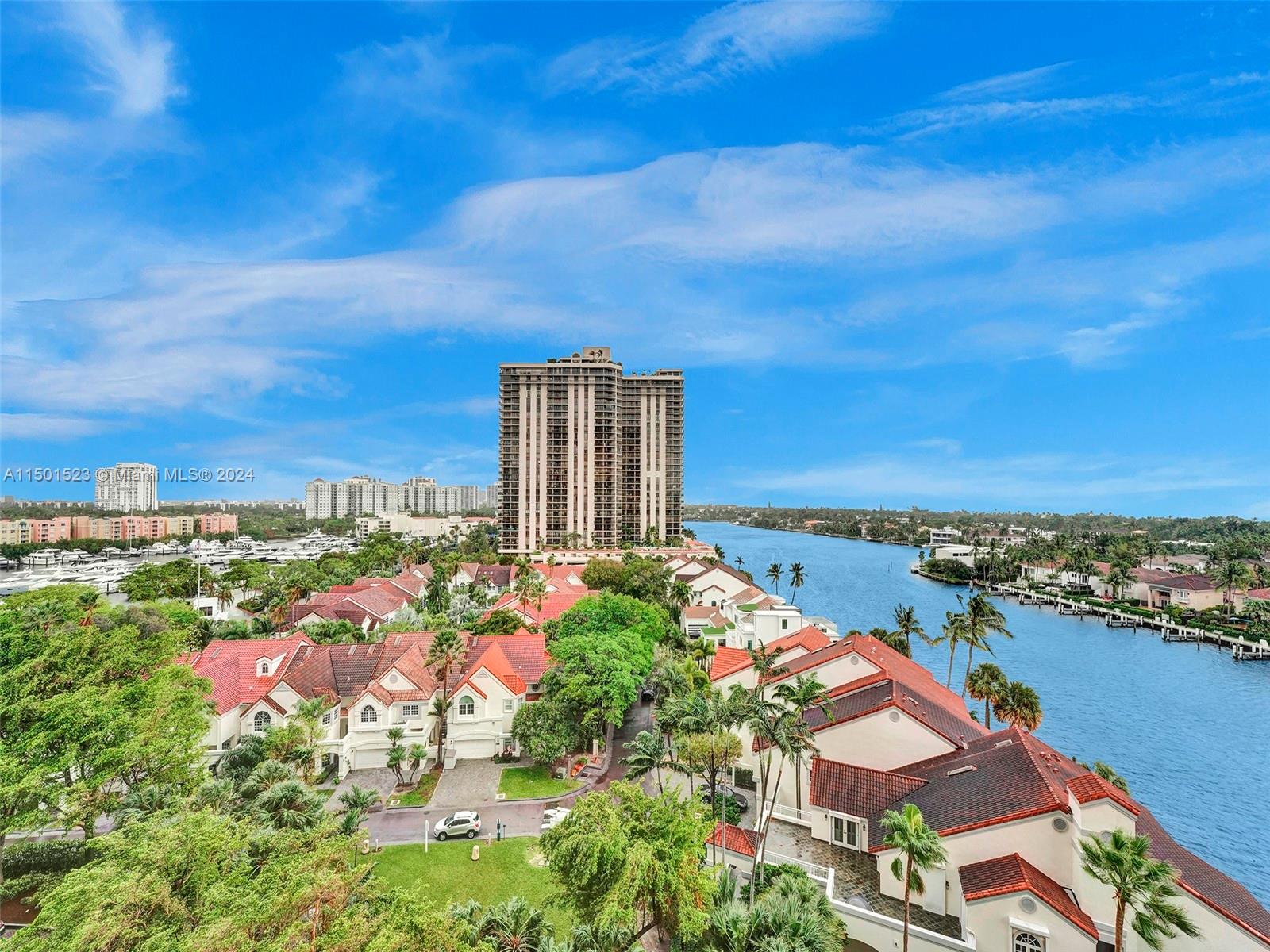 a city view with tall buildings