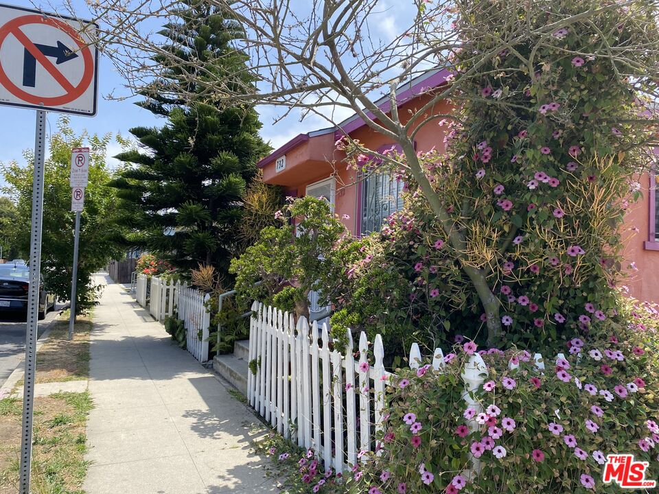 a pathway of a house with a tree