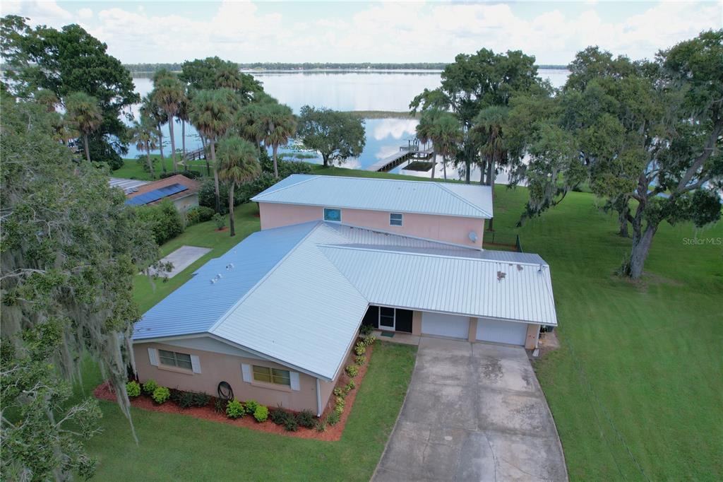 an aerial view of a house