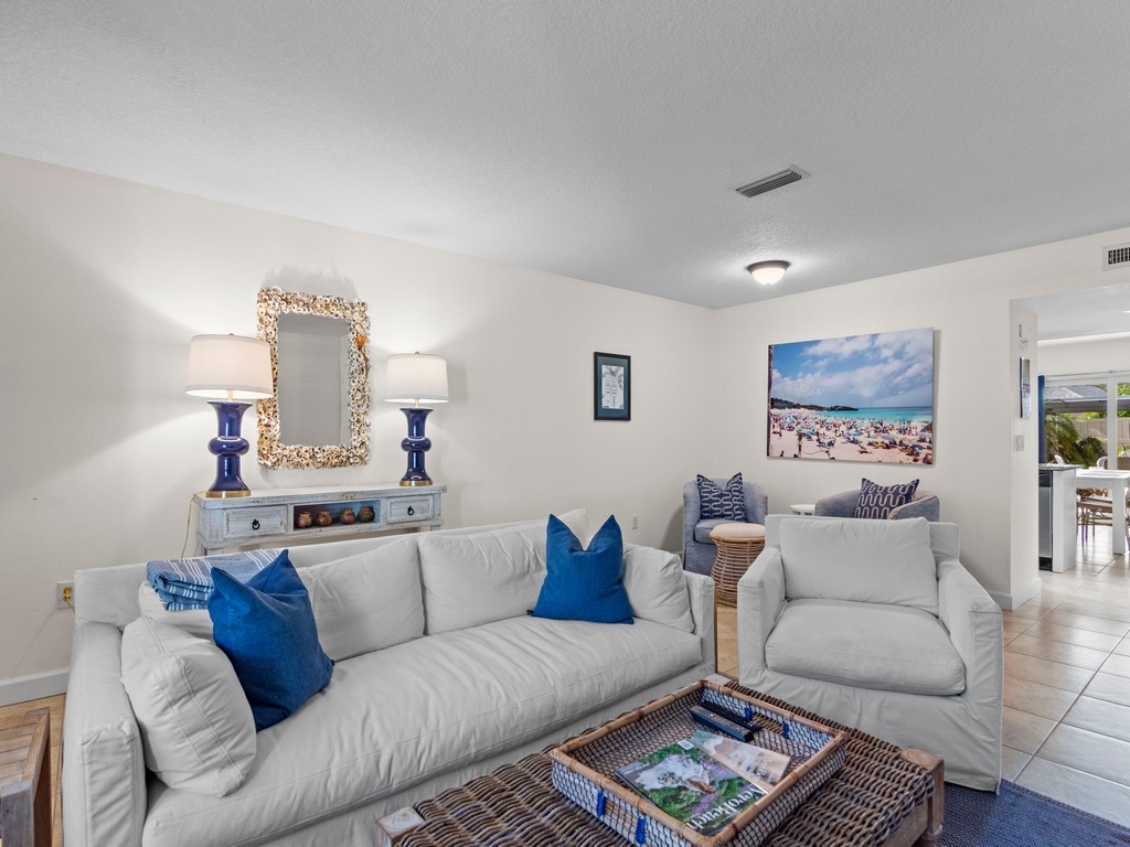 a living room with furniture and a couch