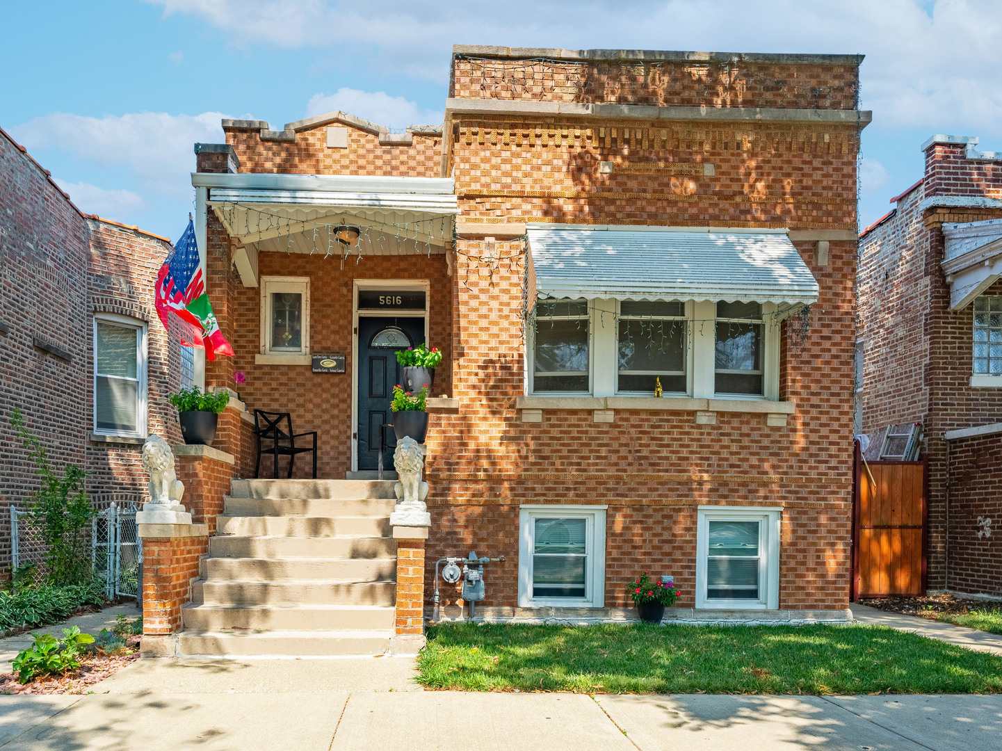 a front view of a house