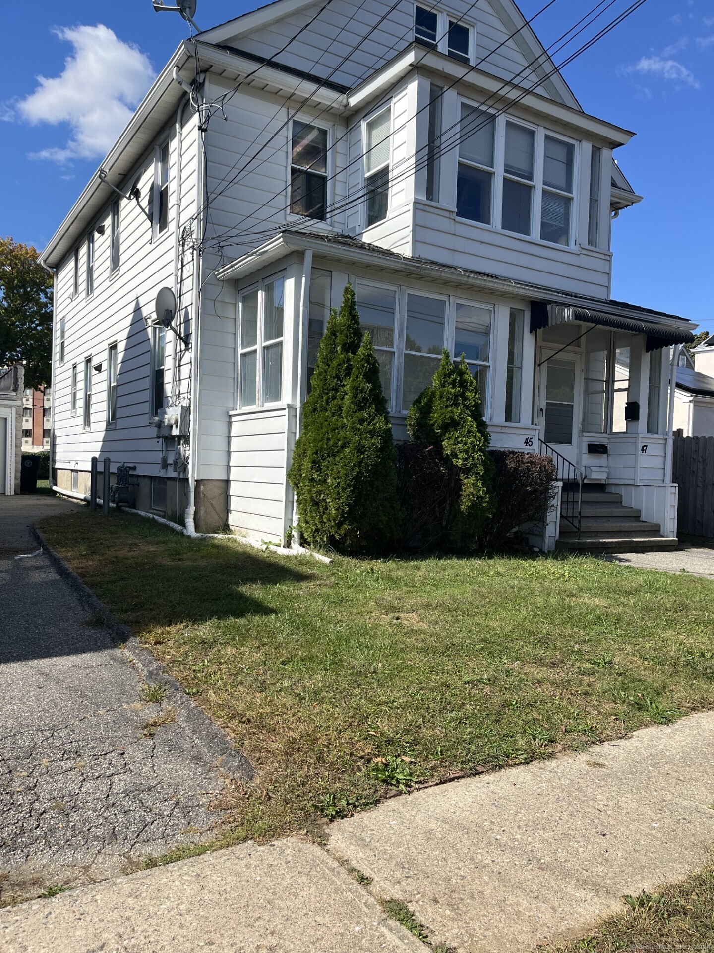 a view of a house with a garden