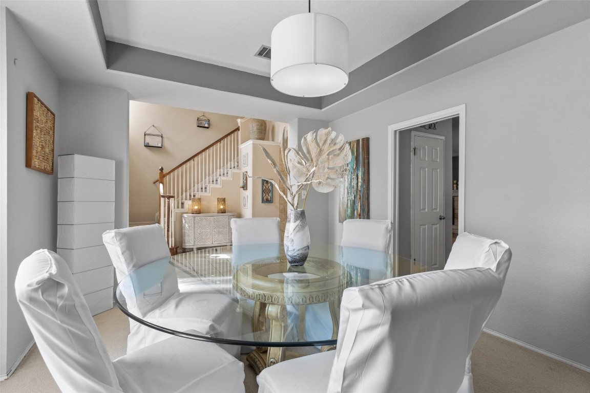 lovely formal dining room with entry way to the kitchen