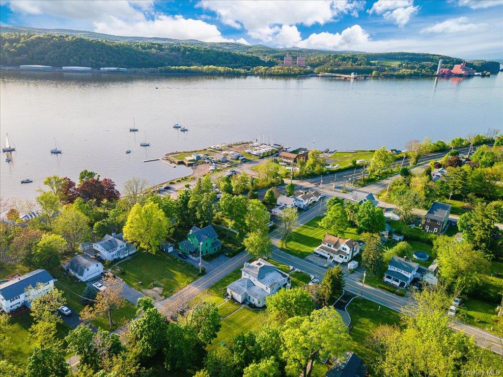 a view of a lake with a house