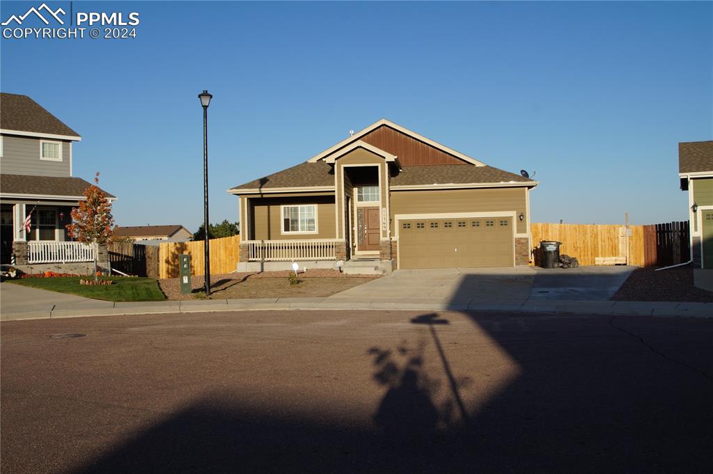 View of front facade with a garage