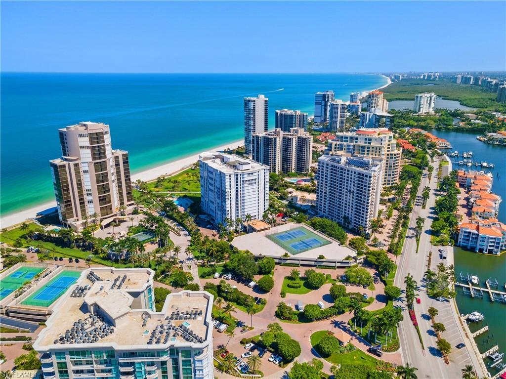 a view of a city with tall buildings