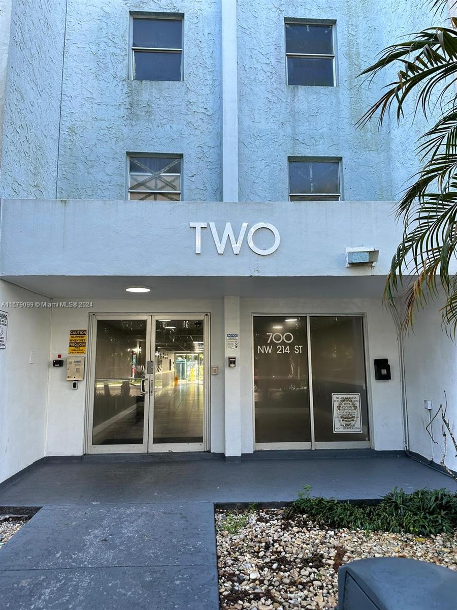 a view of a building with entryway