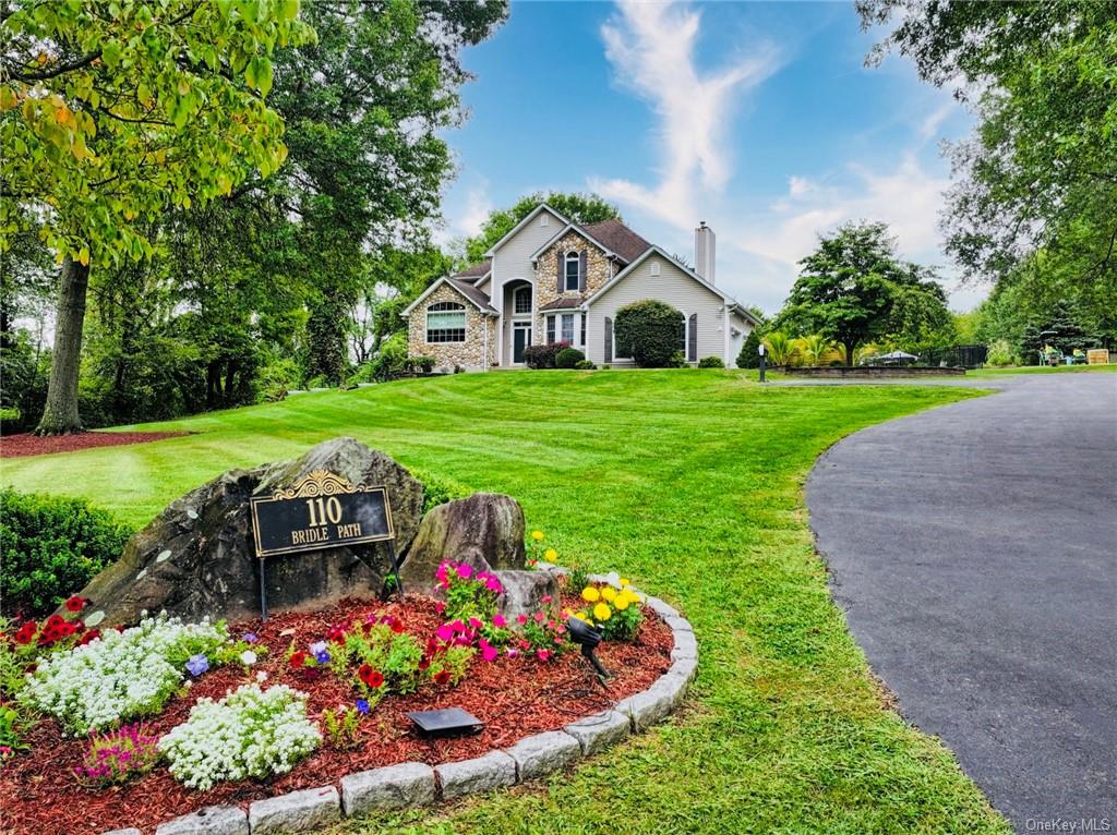 View of front of property with manicured front yard