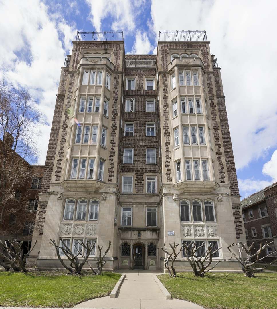 a front view of a building