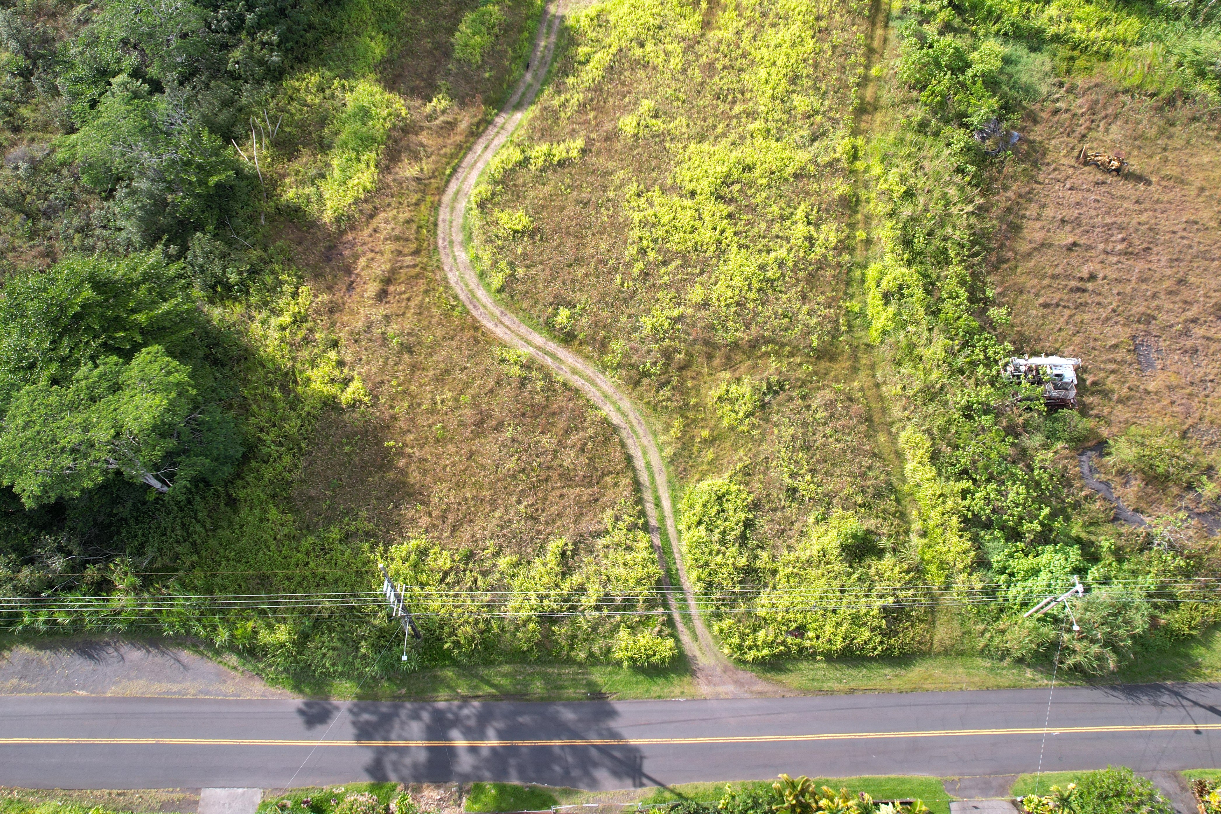 a bird view of a yard