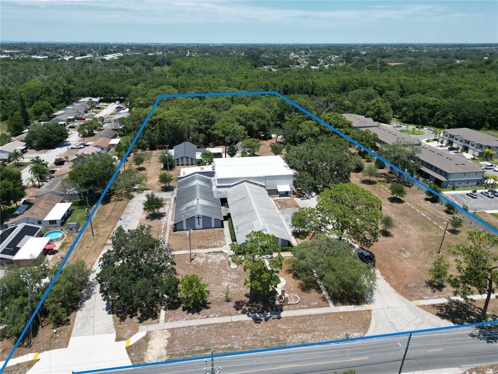 an aerial view of multiple house