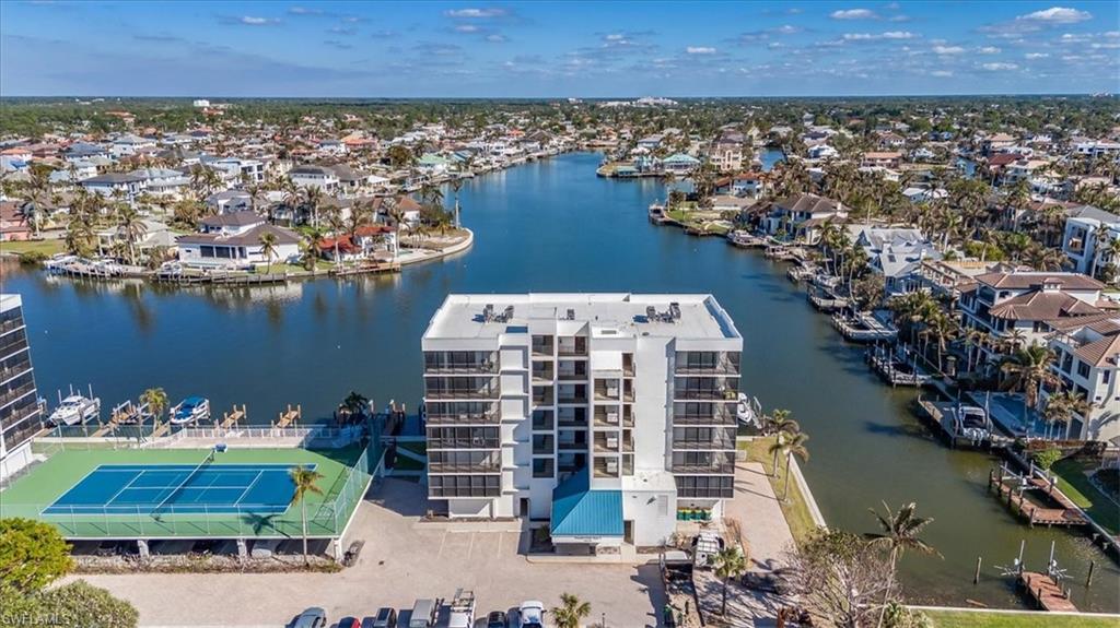 an aerial view of a house