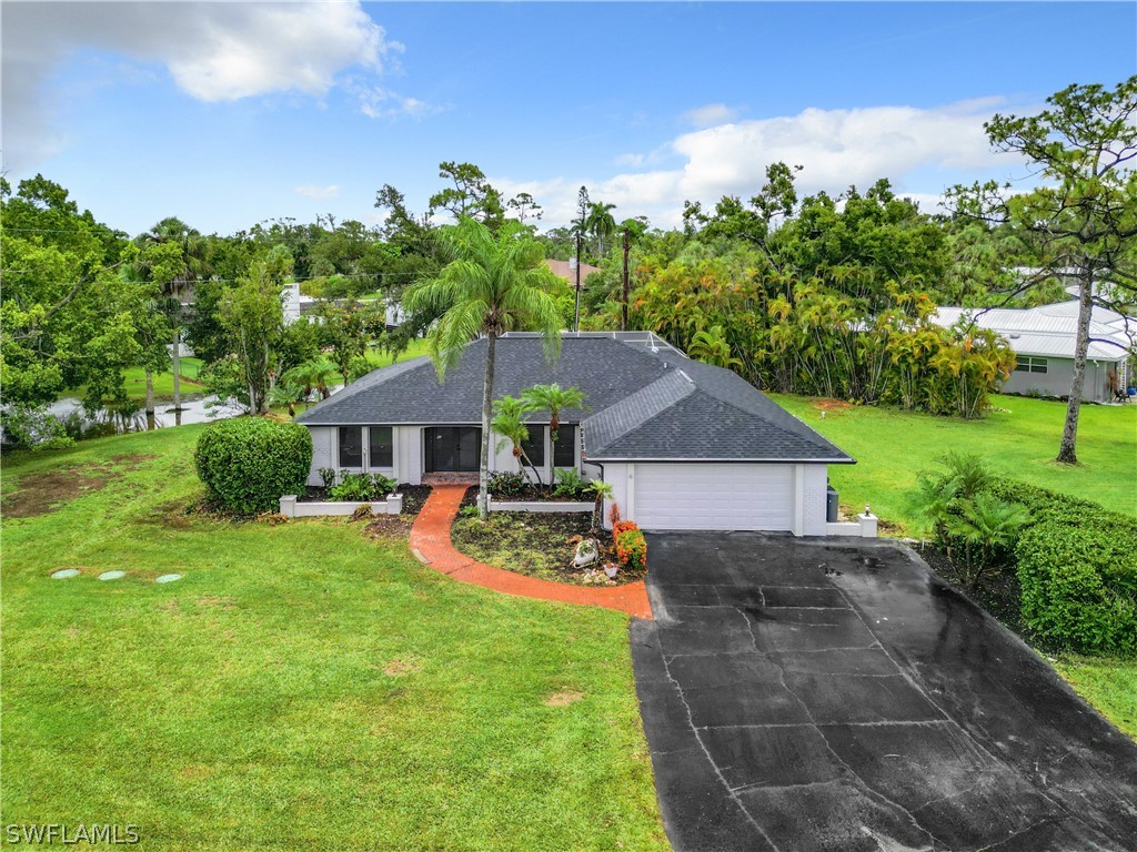 a house view with a garden space