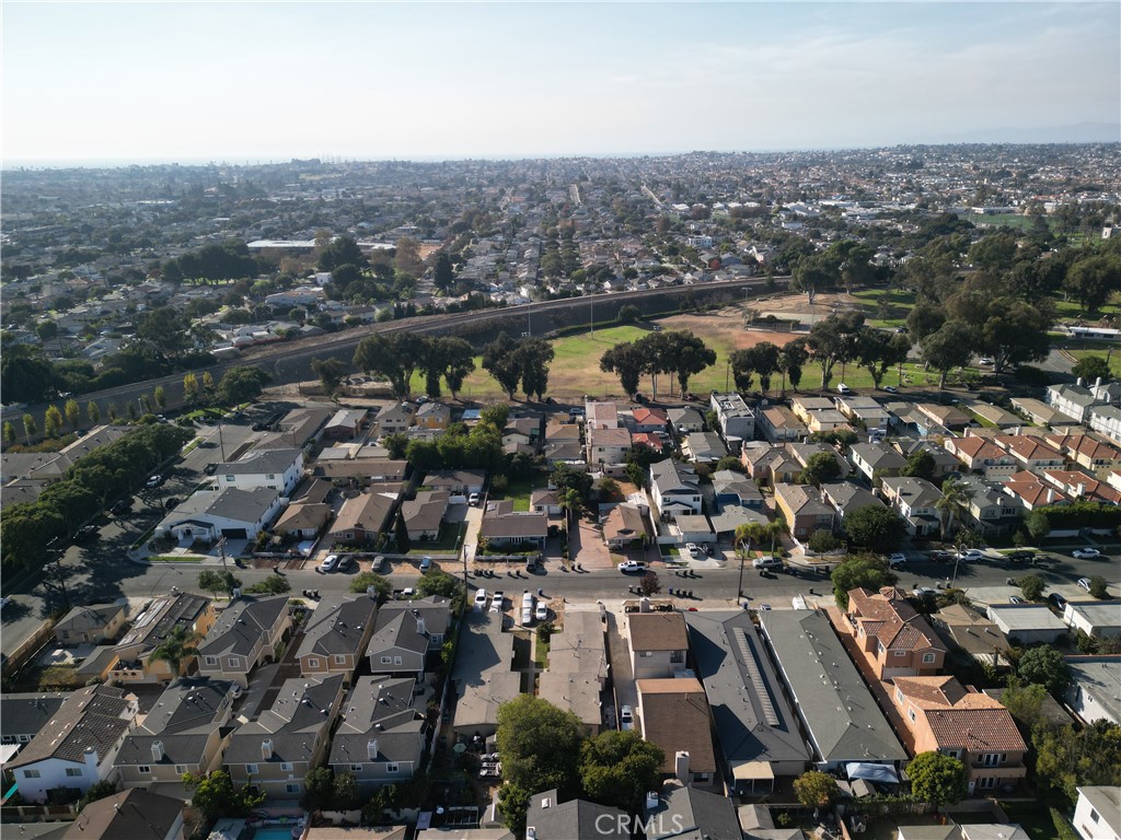 an aerial view of a city with lots of residential buildings