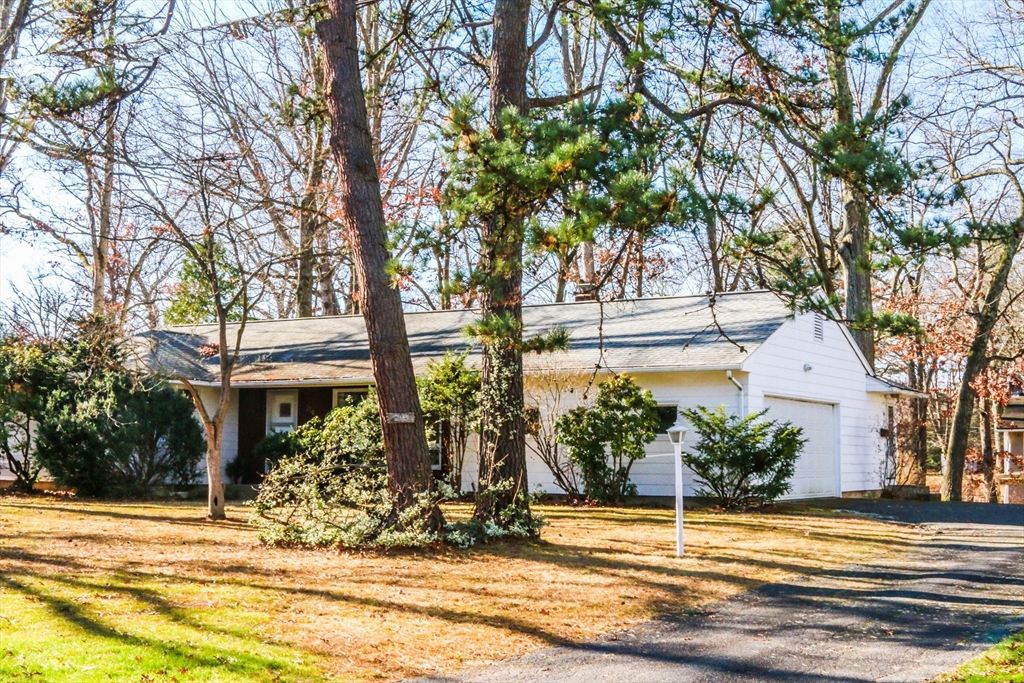 a view of a house with a tree in front