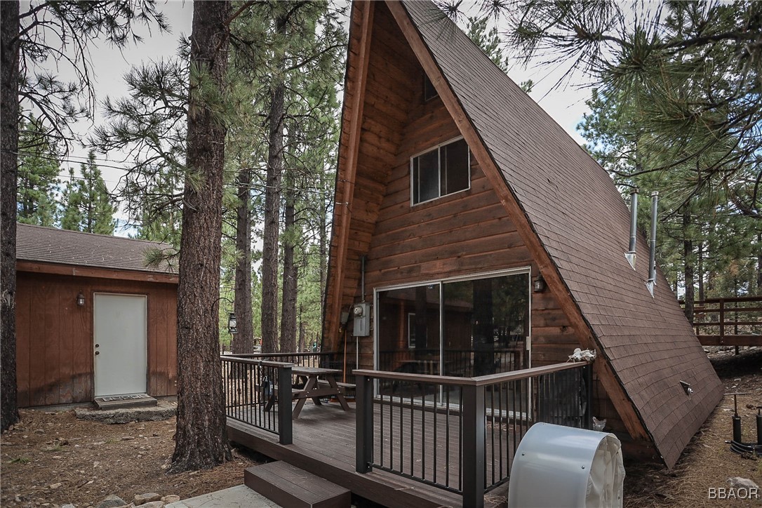 a view of a house with a deck