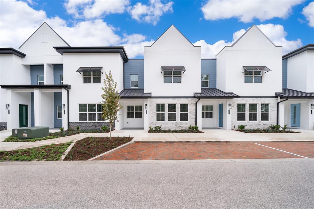 a front view of a residential houses