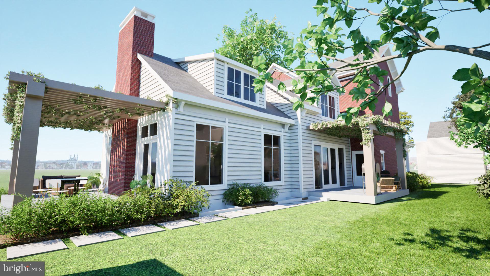 front view of a house with a yard