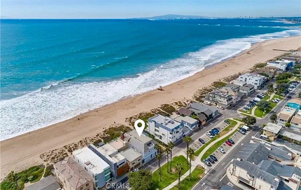 a view of an ocean and beach