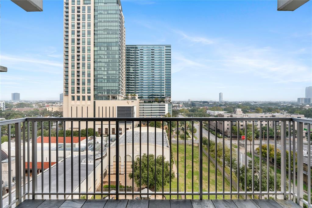 a view of city with balcony