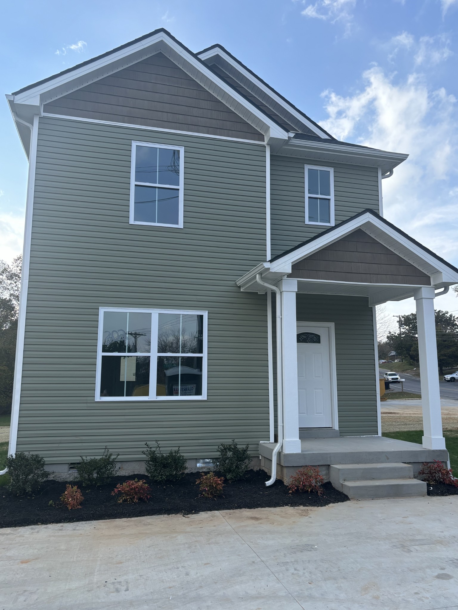 a front view of a house