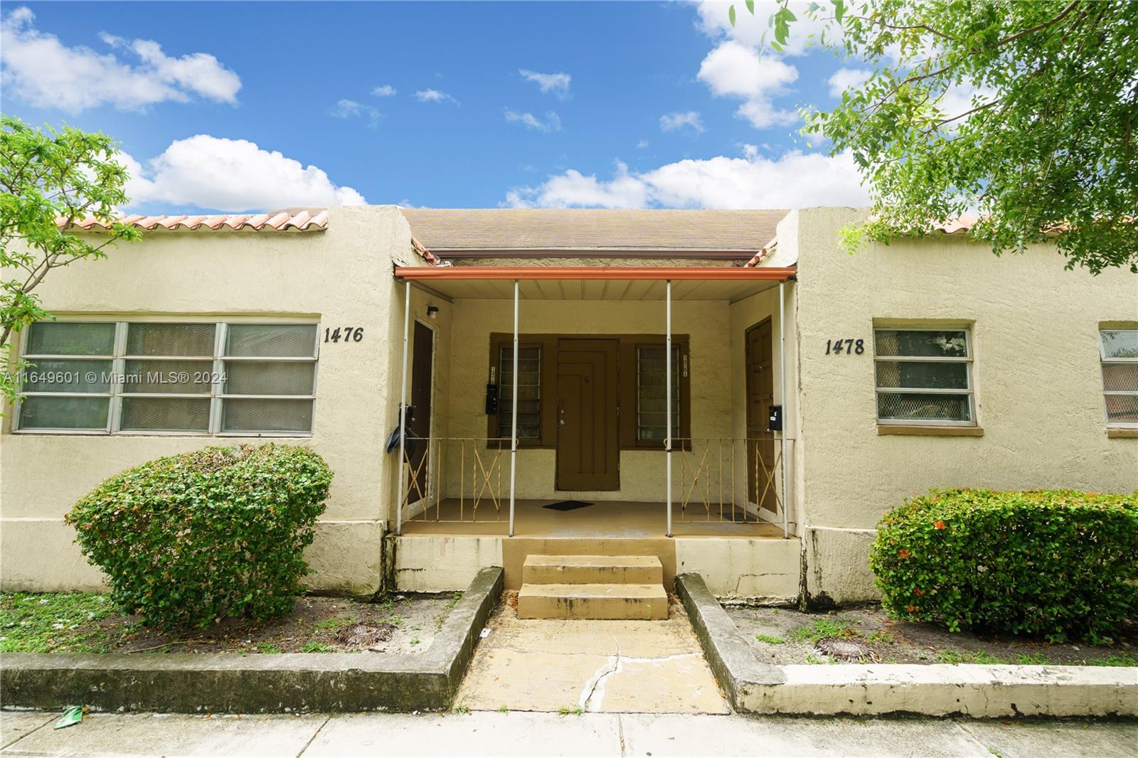 a front view of a house