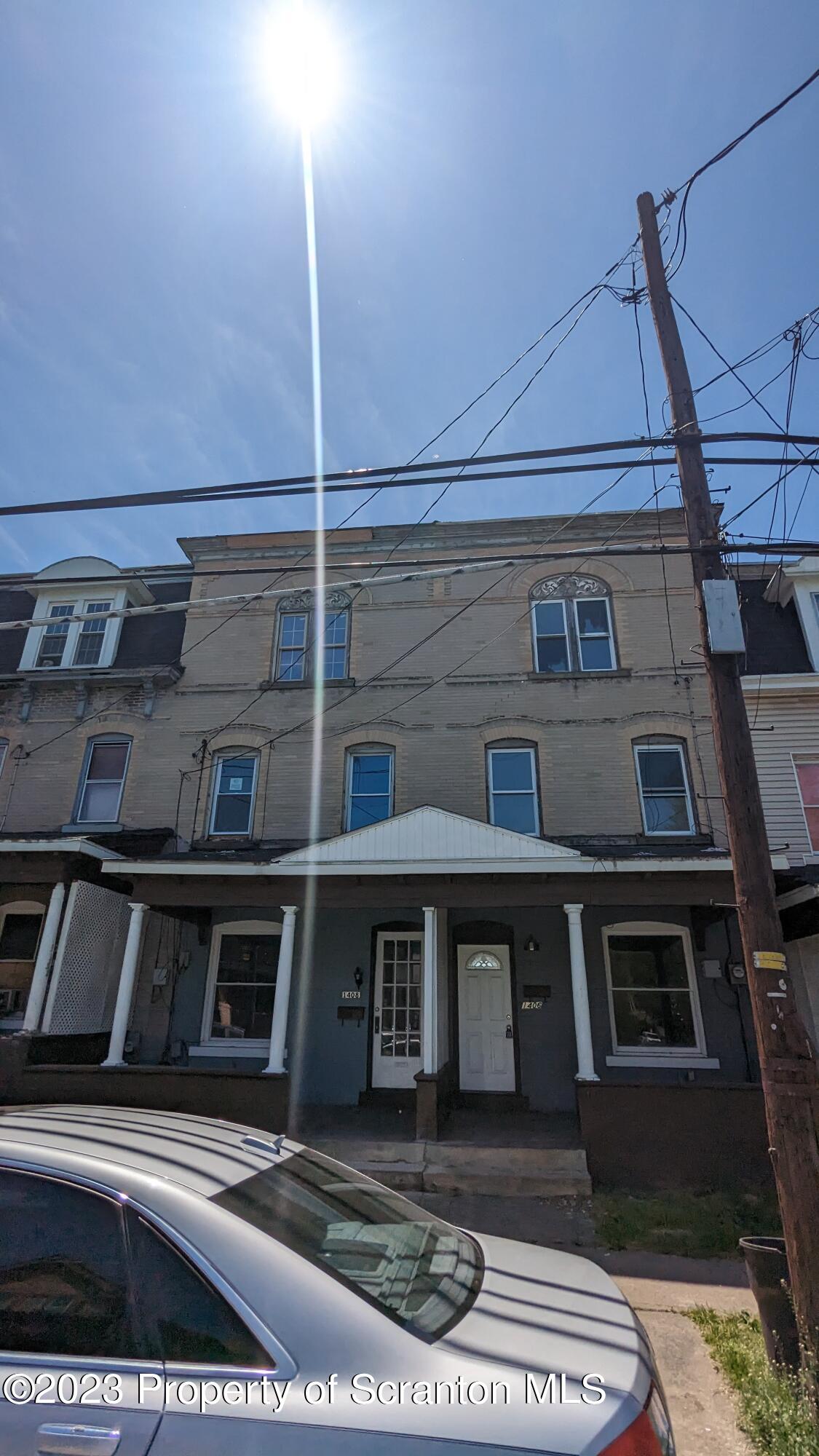 a view of a building with a window