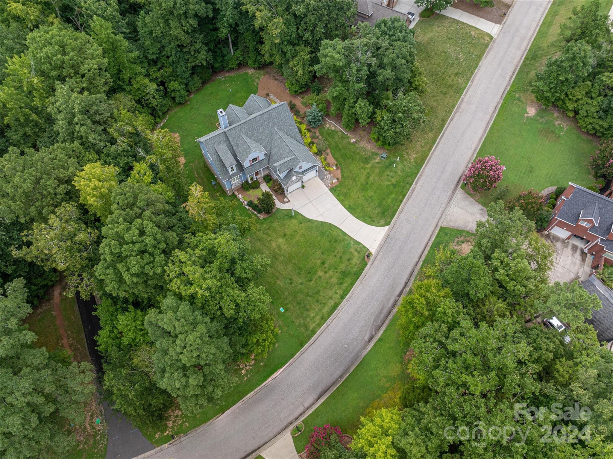 an aerial view of a house