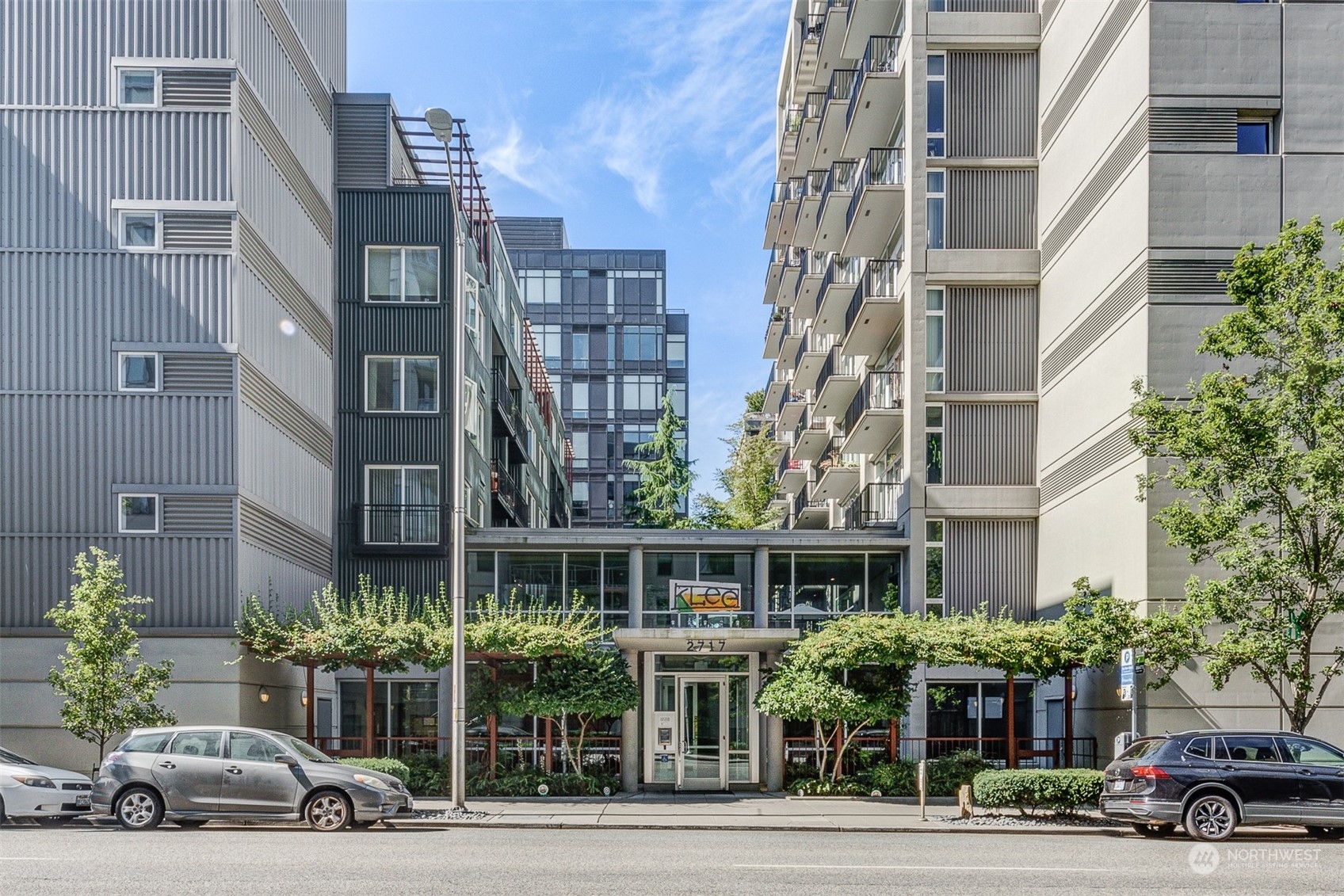 a view of a building and a street view